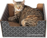 Hidden Scratch Cardboard Cat Scratch Box and Bed - Dark Grey Diamond