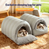 Semi enclosed leather sleeping bag, washable cat house
