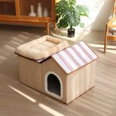 2-in-1 cat house with movable bed - suitable for indoor and outdoor use