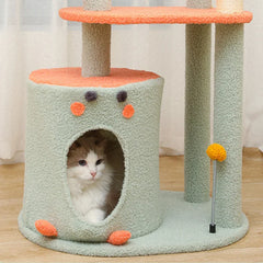 Plant Design Cat Tree Tower With Sisal Scratching Post Pillar Colorful Multi Level Platform Washable Pet Furniture