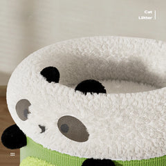 Panda style cat climbing frame, wear-resistant sisal grab pole, multifunctional pet cat nest