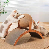 Catnip board, wooden climbing frame, vertical scratch resistant cat toy, rotating sword hemp rope