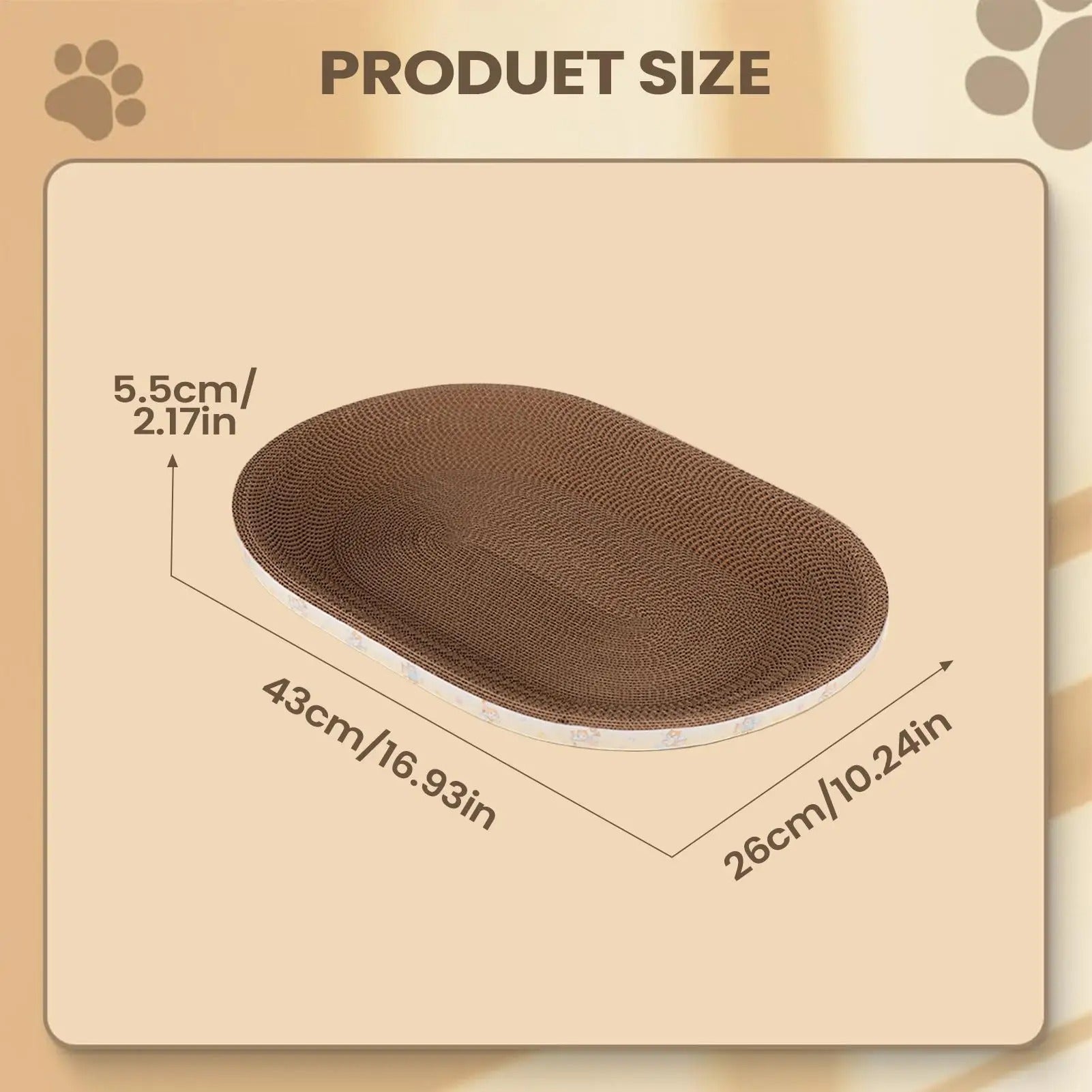 Cat scratch board oval nest