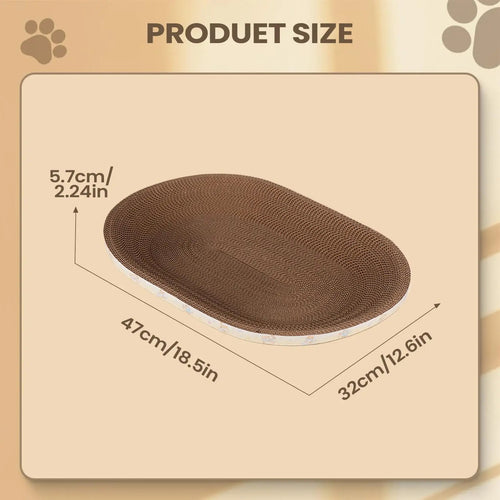 Cat scratch board oval nest