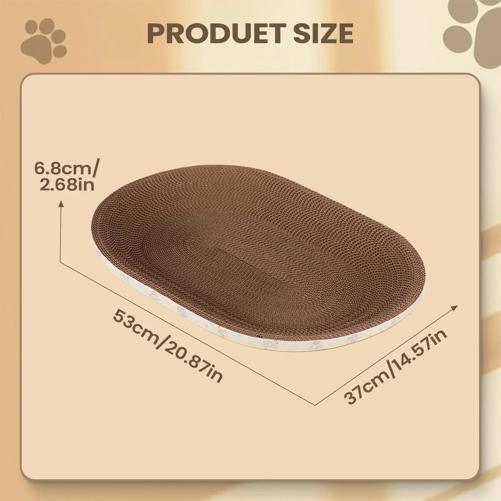 Cat scratch board oval nest
