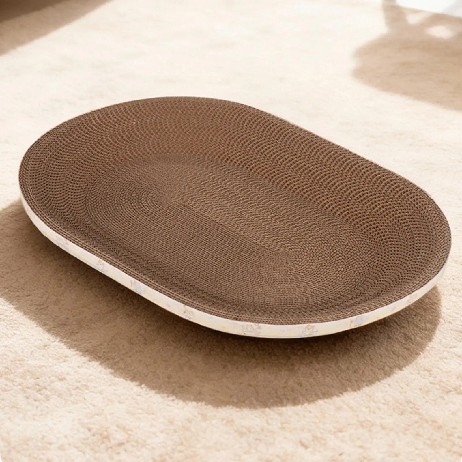 Cat scratch board oval nest