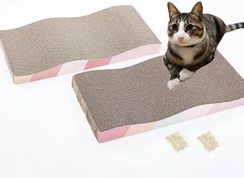 Rectangular wave cat scratching board