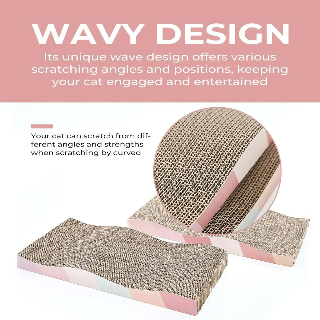 Rectangular wave cat scratching board