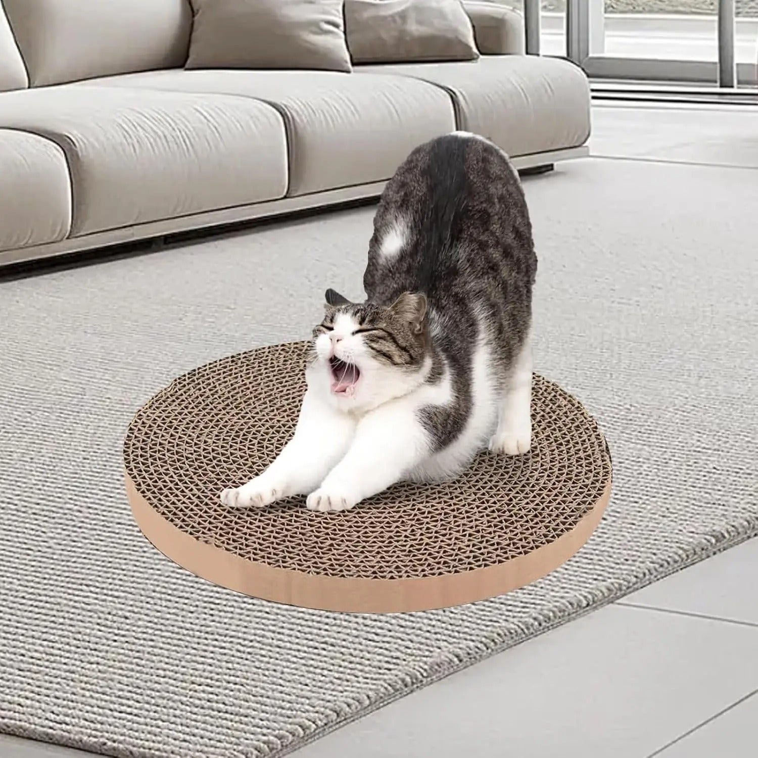 Circular flat cat scratch board