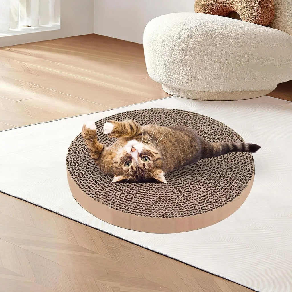 Circular flat cat scratch board