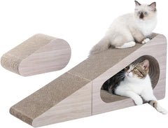 Cardboard cat scratch triangle 2-in-1 cat scratch ramp