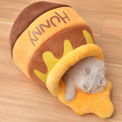 Honey pot cat hole bed, soft and thick rebound sponge pet nest