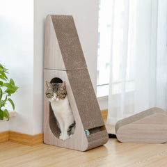 Cardboard cat scratch triangle 2-in-1 cat scratch ramp