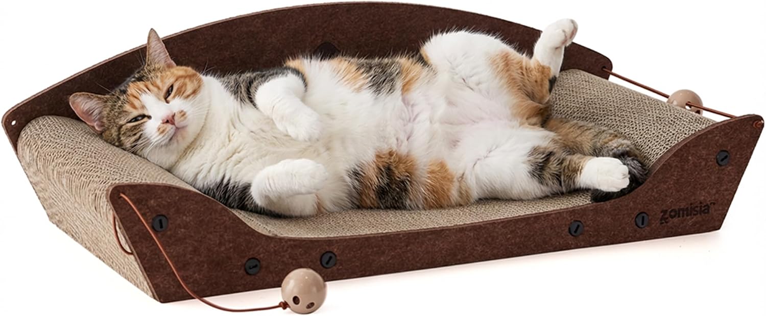 26 inch cardboard cat scratch bed - large indoor cat scratch bed sofa, orthopedic scratch board