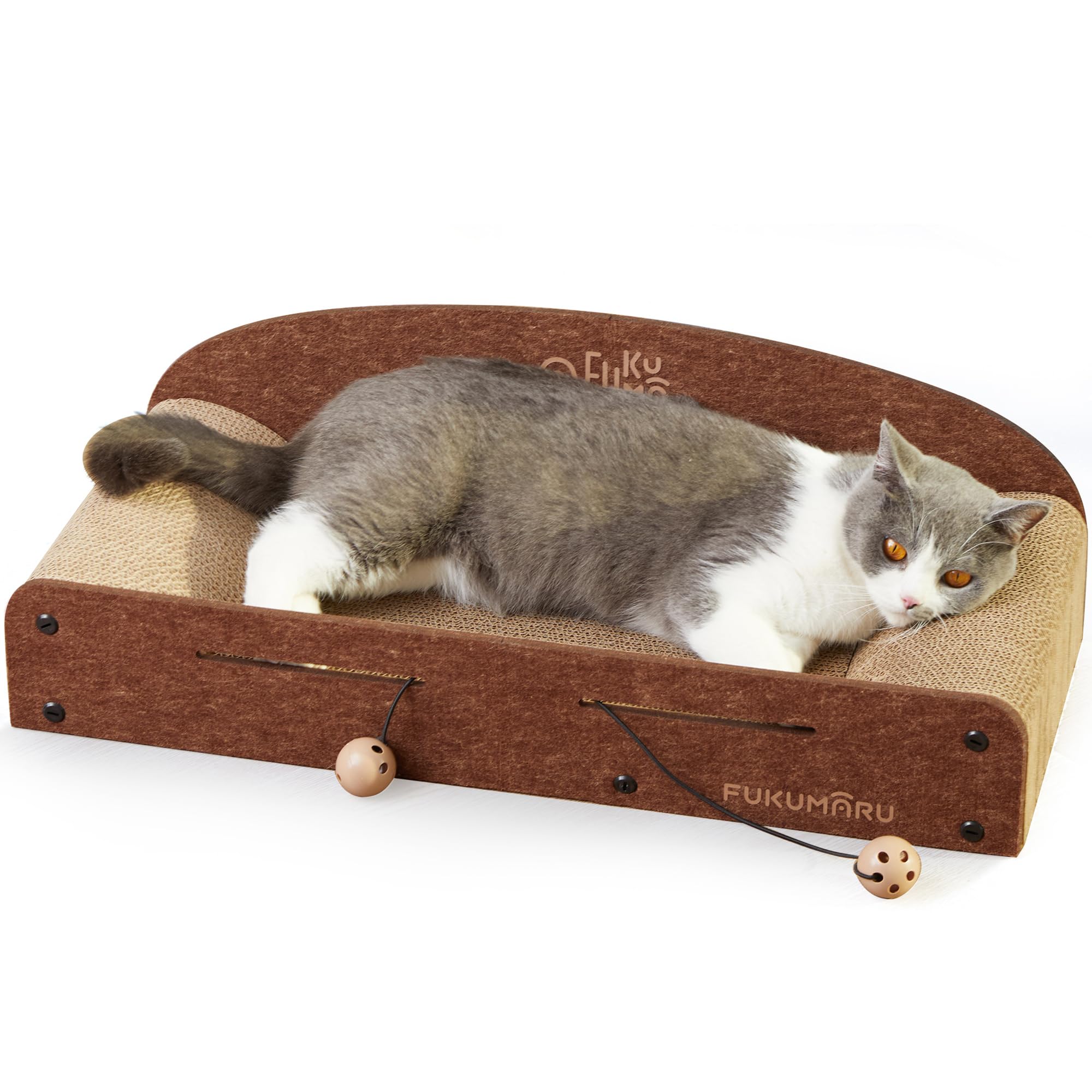 26 inch cat scratch bed, 2 reversible cardboard cat scratch pads