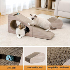 Cardboard cat scratch triangle 2-in-1 cat scratch ramp