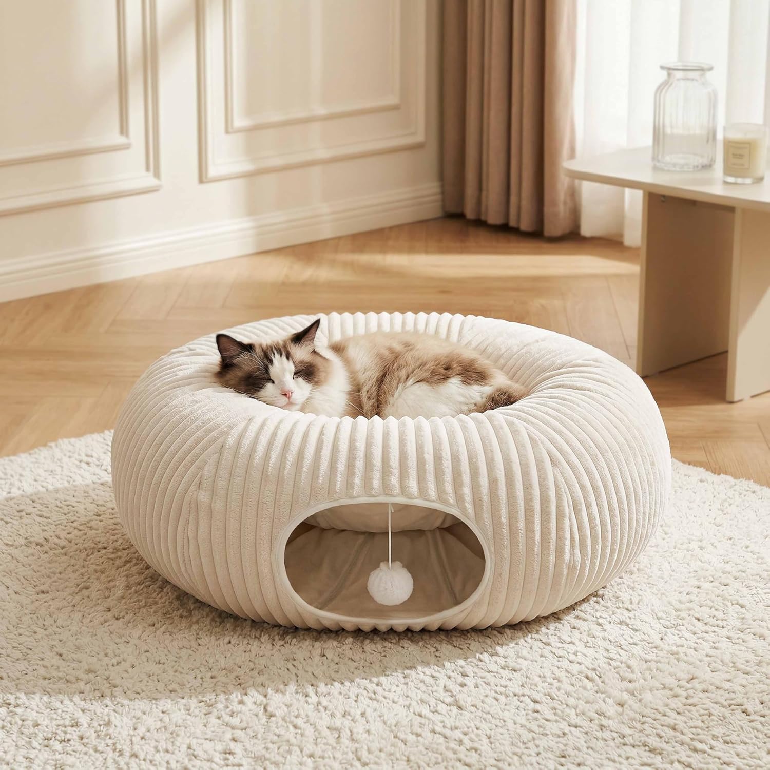 Cat tunnel bed with 40 interactive cat toys, cat tube, and indoor cat toys