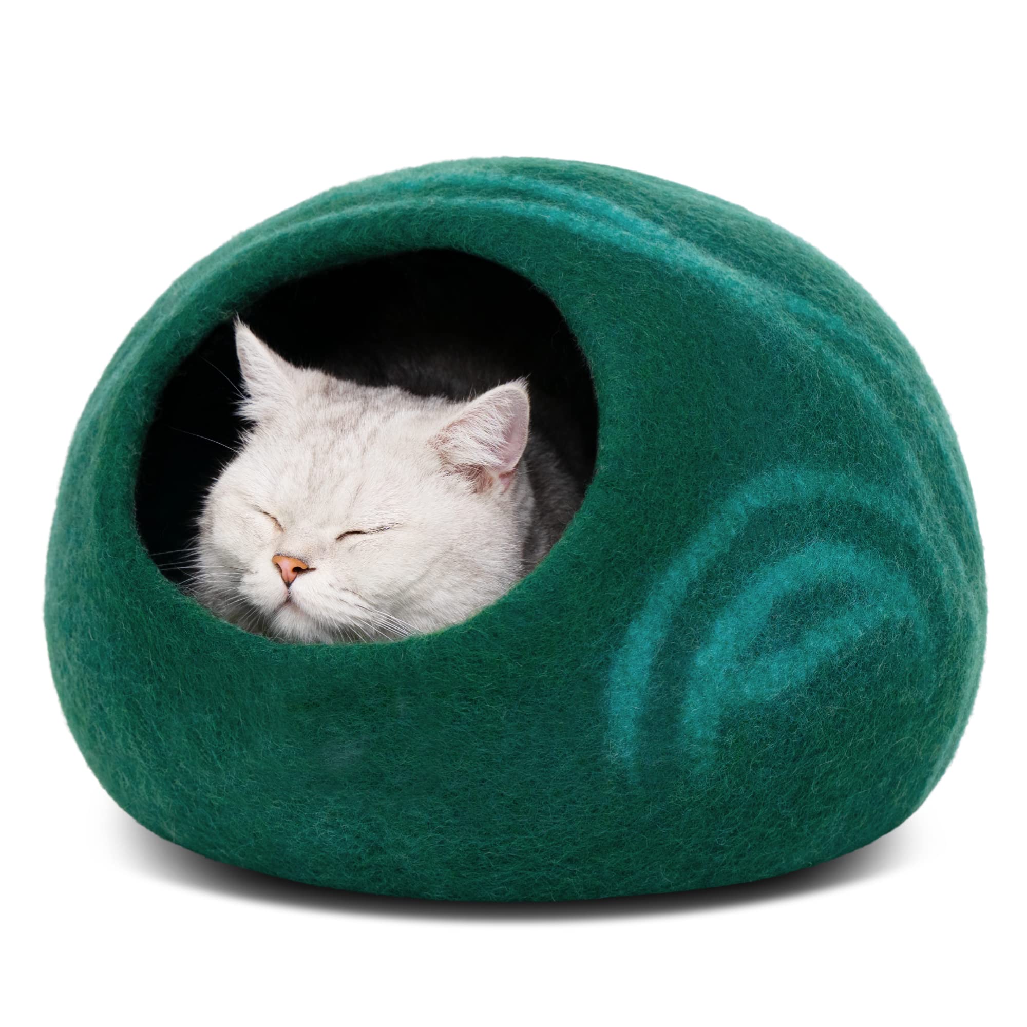 Cat Hole - Premium Felt Cat Bed Fence for Indoor Cats, Handmade Merino Wool (Light Grey, Medium)