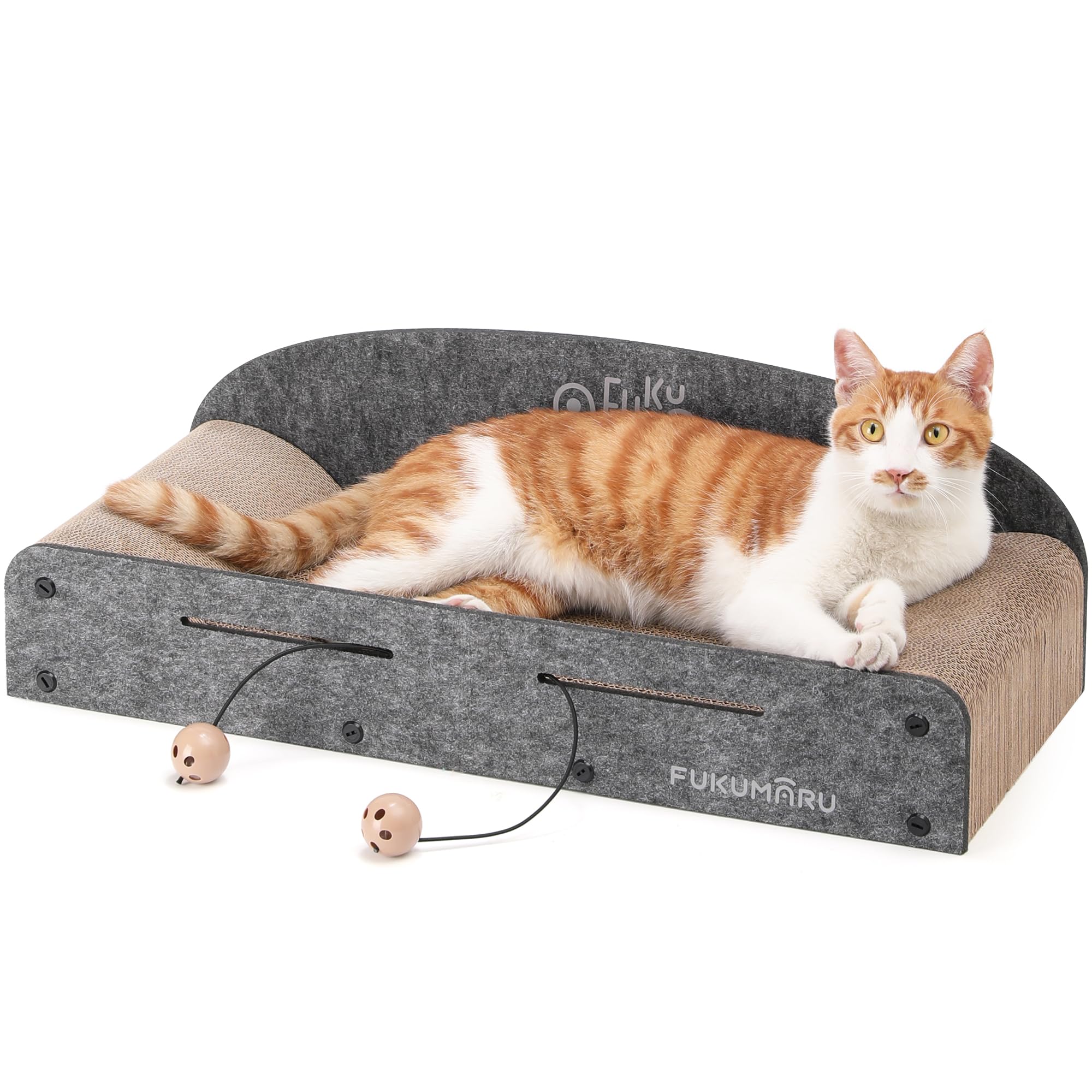 26 inch cat scratch bed, 2 reversible cardboard cat scratch pads