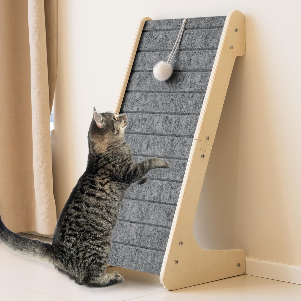 Felt cat scratch scraper, L-shaped scratch pad