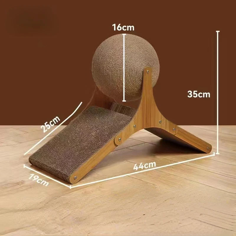 Catnip board, wooden climbing frame, vertical scratch resistant cat toy, rotating sword hemp rope