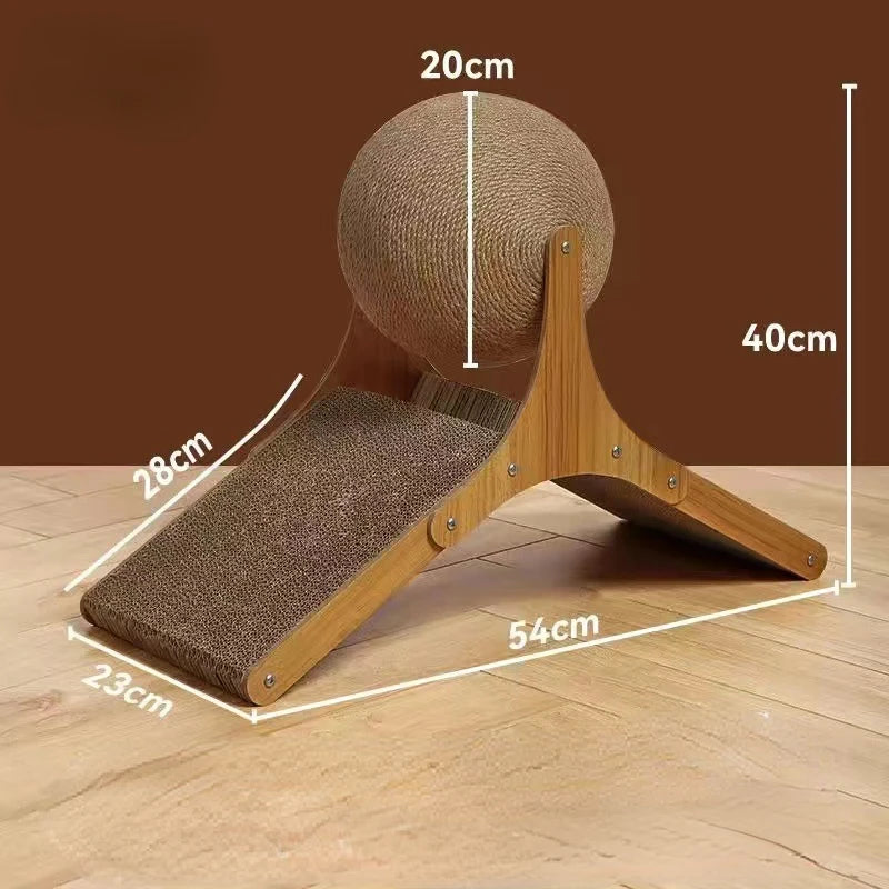 Catnip board, wooden climbing frame, vertical scratch resistant cat toy, rotating sword hemp rope