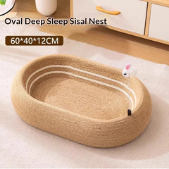 Extra Large Round Sisal Cat Scratcher Bed Durable No Shedding Integrated Cat Nest Scratch Resistant Cat Climbing Frame Cat Shelf