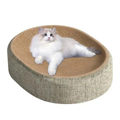 2-in-1 oval sisal scratch cat bed, wear-resistant cat bed, furniture protection, scratch toy