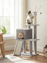Cat Tree, 46.5-inch Cat Tower Indoor Cat, Kitten, Multi story Plush Cat Apartment, 16.5 X 12.6 X 46.5 inches