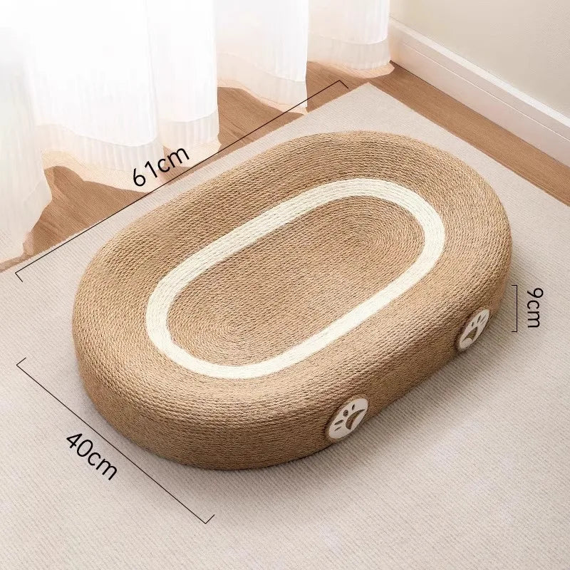 Extra Large Round Sisal Cat Scratcher Bed Durable No Shedding Integrated Cat Nest Scratch Resistant Cat Climbing Frame Cat Shelf