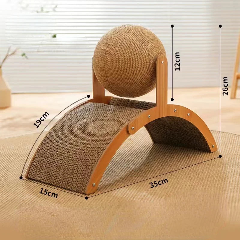 Catnip board, wooden climbing frame, vertical scratch resistant cat toy, rotating sword hemp rope