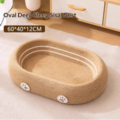 Extra Large Round Sisal Cat Scratcher Bed Durable No Shedding Integrated Cat Nest Scratch Resistant Cat Climbing Frame Cat Shelf