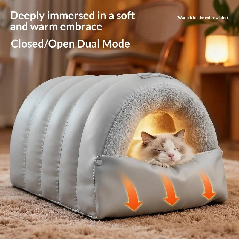Semi enclosed leather sleeping bag, washable cat house